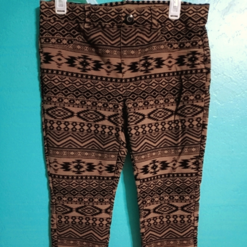 One Son's Aztec Fuzzy Jeggings Size 10/Large